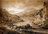 Mountainous Landscape With Cart And Figures by Thomas Gainsborough